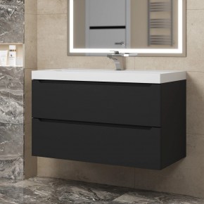 Тумба под раковину Uperwood Tanos 90 см, подвесная, черная матовая в Можге - mozhga.ok-mebel.com | фото