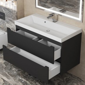 Тумба под раковину Uperwood Tanos 90 см, подвесная, черная матовая в Можге - mozhga.ok-mebel.com | фото 10