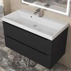 Тумба под раковину Uperwood Tanos 90 см, подвесная, черная матовая в Можге - mozhga.ok-mebel.com | фото 11