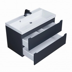 Тумба под раковину Uperwood Tanos 90 см, подвесная, черная матовая в Можге - mozhga.ok-mebel.com | фото 2