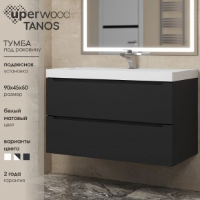 Тумба под раковину Uperwood Tanos 90 см, подвесная, черная матовая в Можге - mozhga.ok-mebel.com | фото 3