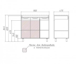 Тумба под умывальник Andrea 90 3D без ящика Домино (D37005T) в Можге - mozhga.ok-mebel.com | фото 2