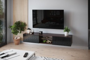 Тумба Подвесная 2 (венге/венге /черный лакобель) в Можге - mozhga.ok-mebel.com | фото