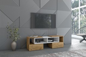 Тумба раздвижная (ЛДСП дуб крафт золотой/белый) в Можге - mozhga.ok-mebel.com | фото 3