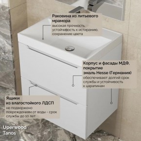 Тумба с раковиной Uperwood Tanos 50 см, подвесная, белая матовая в Можге - mozhga.ok-mebel.com | фото 6