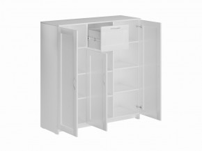 Тумба СИРИУС трехдверная с одним ящиком, цвет белый в Можге - mozhga.ok-mebel.com | фото 2
