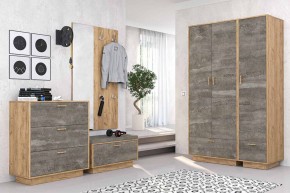 Вешалка с зеркалом Эго ВЗ-1 дуб крафт золотой в Можге - mozhga.ok-mebel.com | фото 2