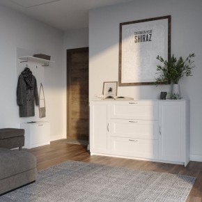 Вешалка СИРИУС настенная с полкой, цвет белый в Можге - mozhga.ok-mebel.com | фото 4