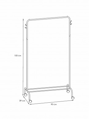 ВНП 299 Ч Вешалка гардеробная "Радуга 2" Черный в Можге - mozhga.ok-mebel.com | фото 2