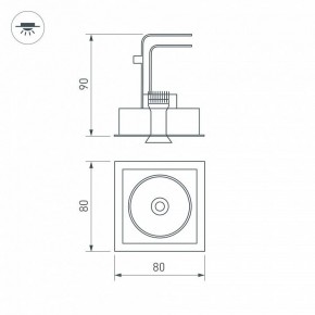 Встраиваемый светильник Arlight CL-SIMPLE-S80x80-9W Warm3000 (BK, 45 deg) 028149 в Можге - mozhga.ok-mebel.com | фото 9