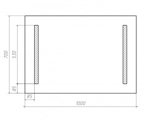 Зеркало Good Light 2-100 с подсветкой Домино (GL7016Z) в Можге - mozhga.ok-mebel.com | фото 3