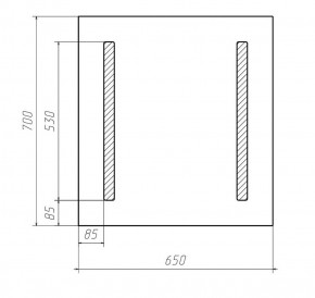 Зеркало Good Light 2-65 с подсветкой Домино (GL7011Z) в Можге - mozhga.ok-mebel.com | фото 6