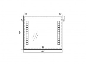 Зеркало Quadro 80 alum с подсветкой Sansa (SQ1017Z) в Можге - mozhga.ok-mebel.com | фото 7